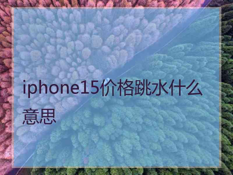 iphone15价格跳水什么意思