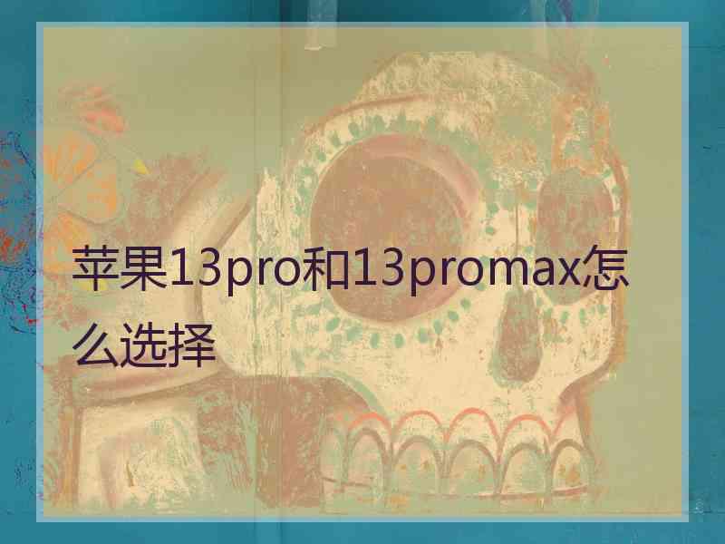 苹果13pro和13promax怎么选择