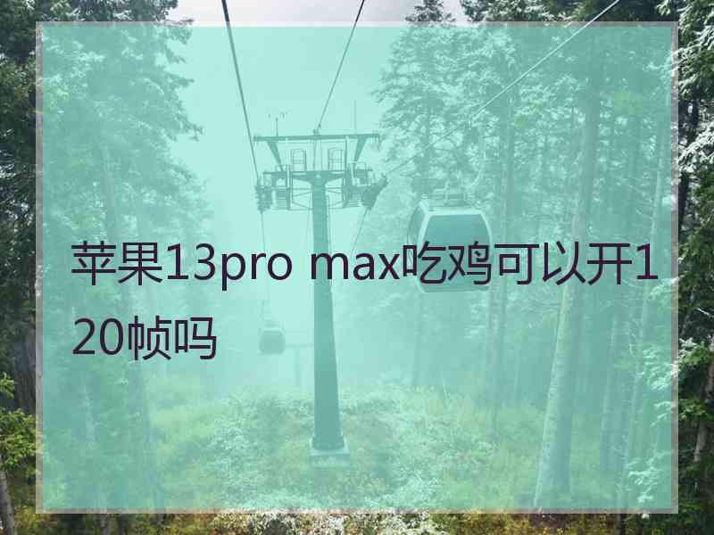 苹果13pro max吃鸡可以开120帧吗