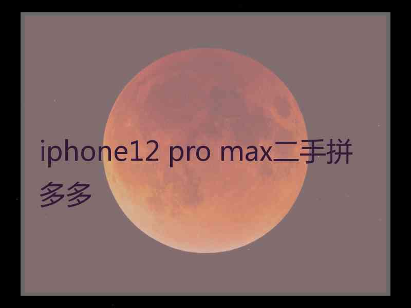 iphone12 pro max二手拼多多