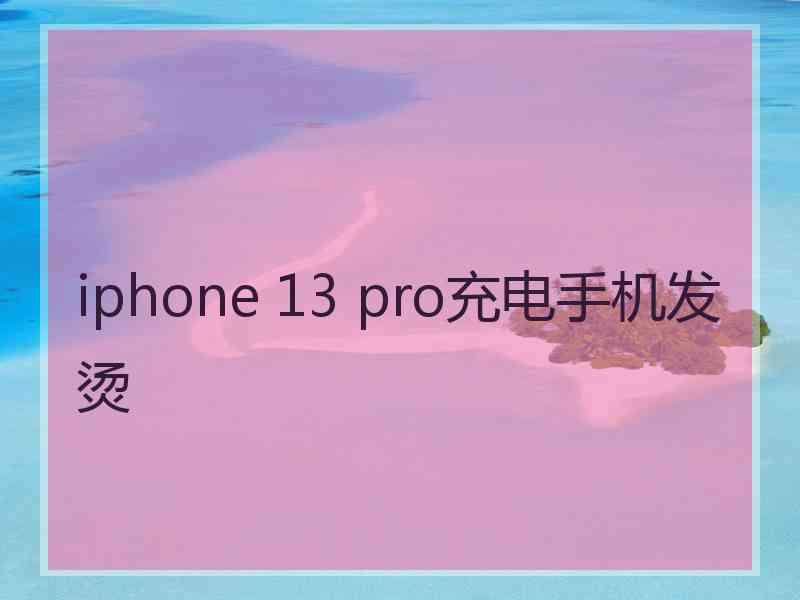 iphone 13 pro充电手机发烫