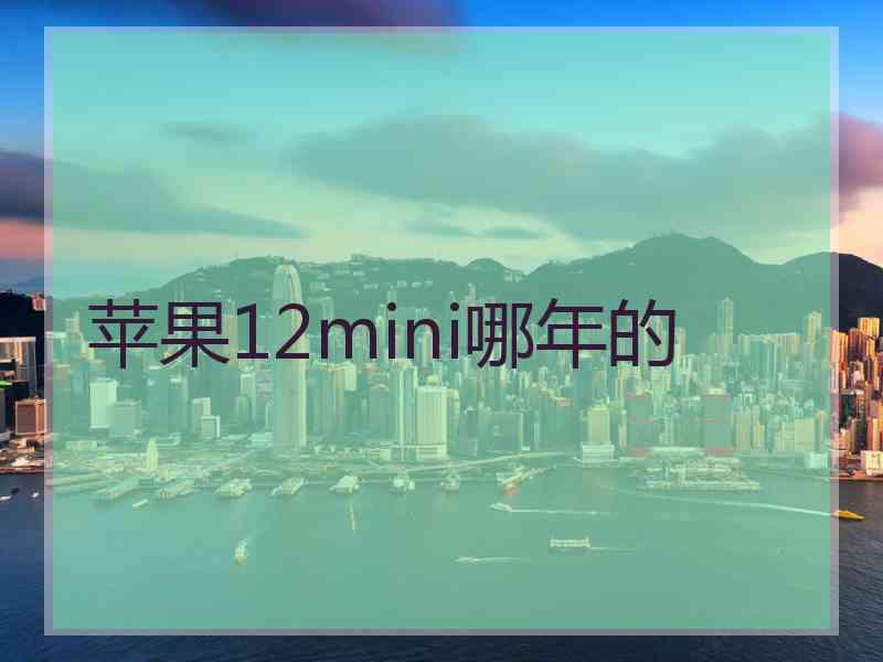 苹果12mini哪年的