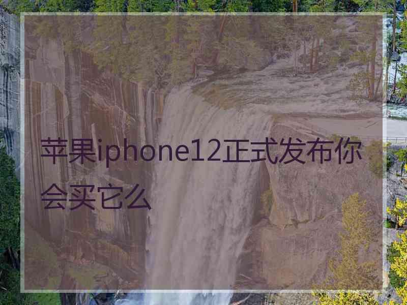 苹果iphone12正式发布你会买它么