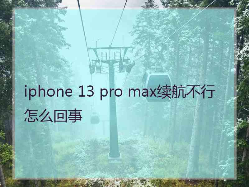 iphone 13 pro max续航不行怎么回事