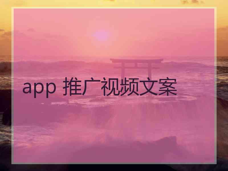 app 推广视频文案