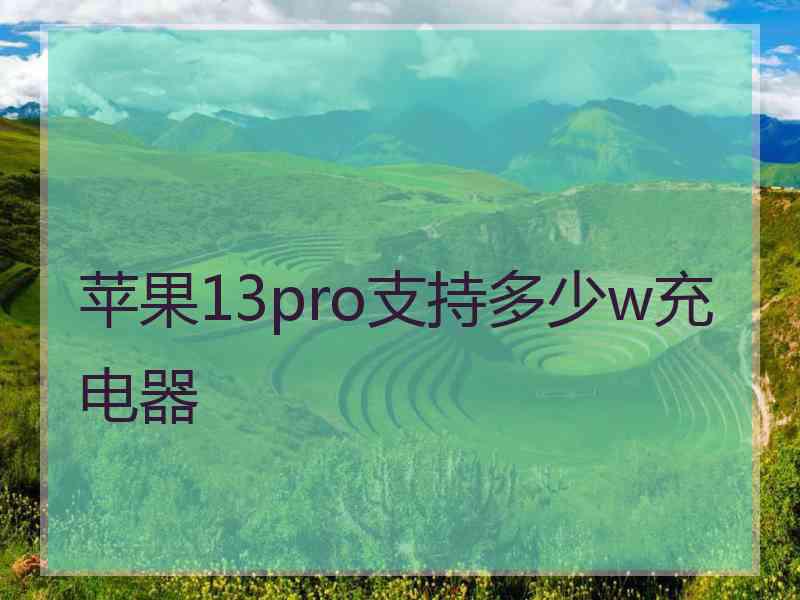 苹果13pro支持多少w充电器