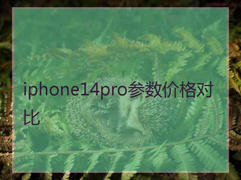 iphone14pro参数价格对比