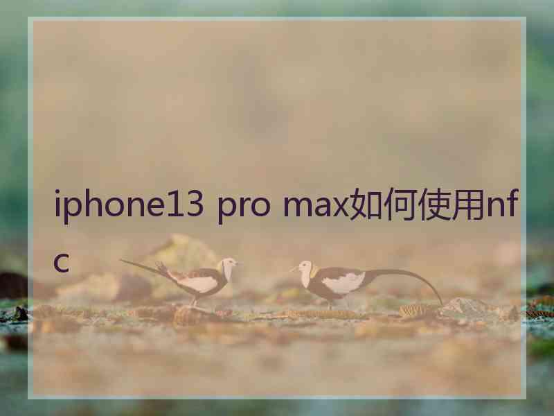 iphone13 pro max如何使用nfc