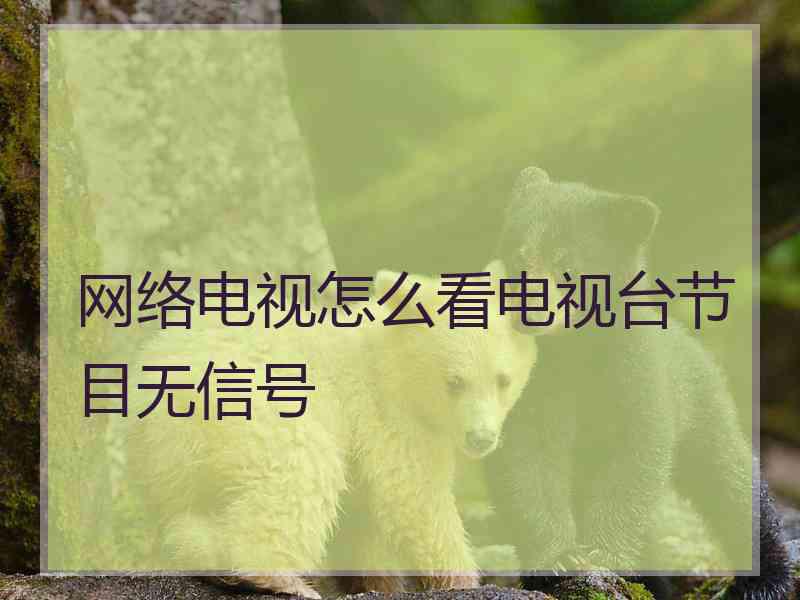 网络电视怎么看电视台节目无信号