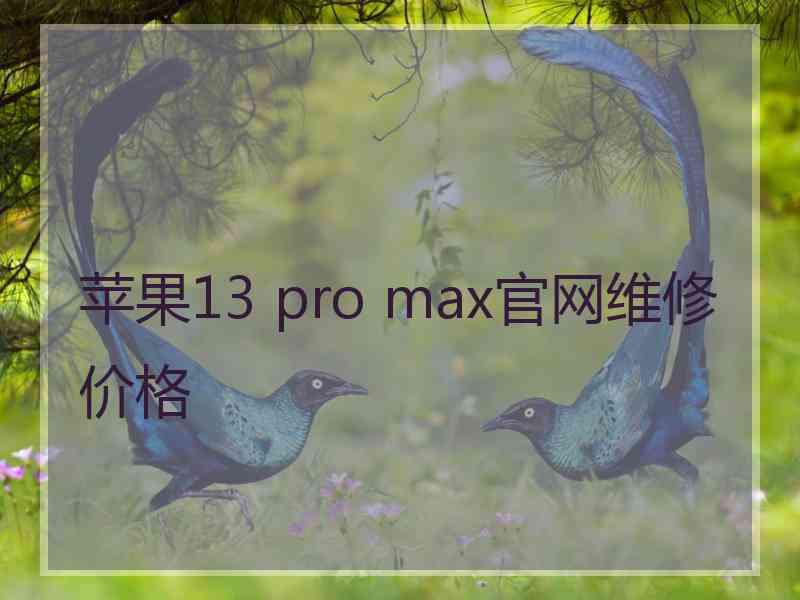 苹果13 pro max官网维修价格