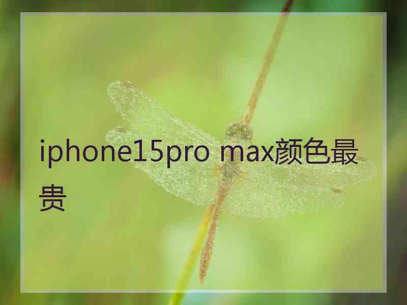 iphone15pro max颜色最贵