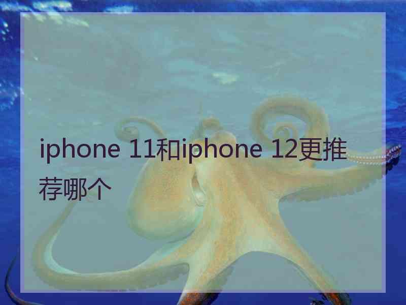 iphone 11和iphone 12更推荐哪个