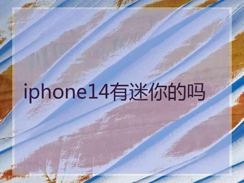 iphone14有迷你的吗