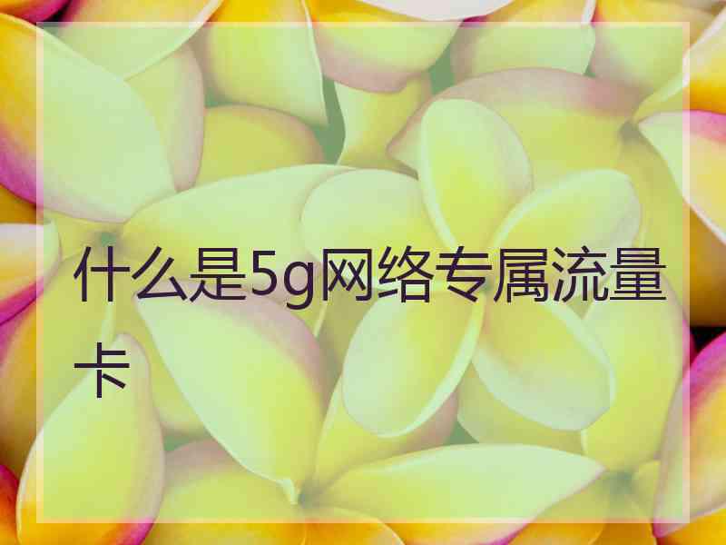 什么是5g网络专属流量卡