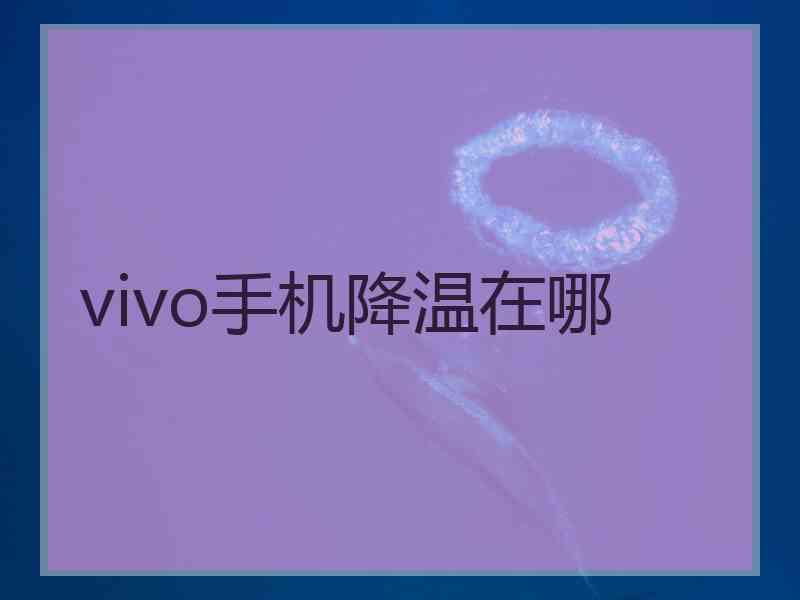 vivo手机降温在哪