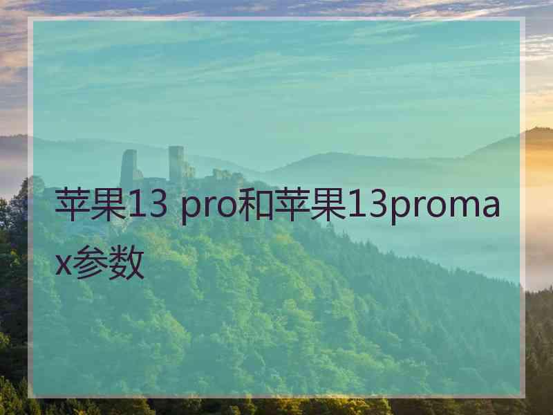 苹果13 pro和苹果13promax参数