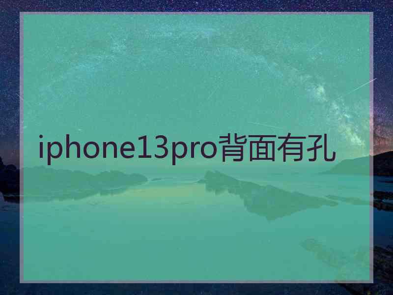 iphone13pro背面有孔