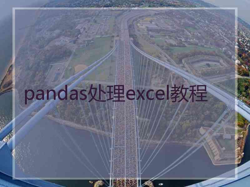 pandas处理excel教程