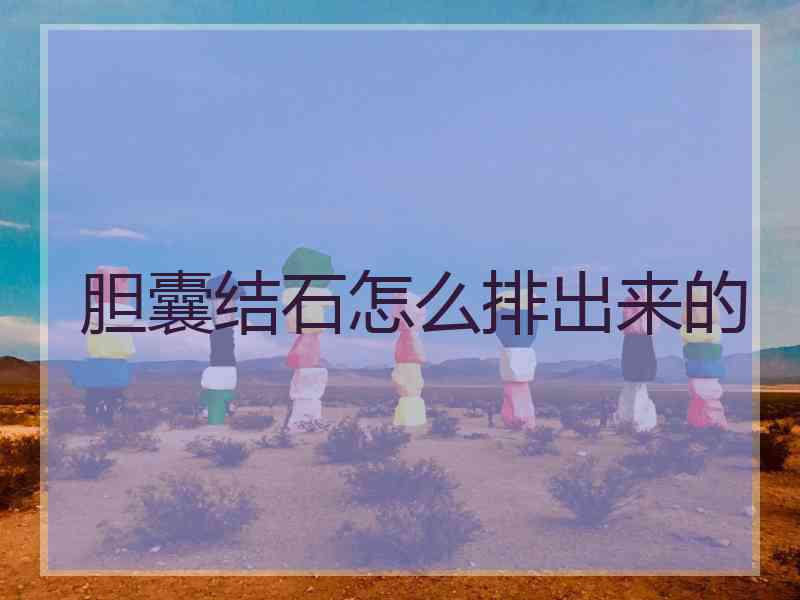 胆囊结石怎么排出来的