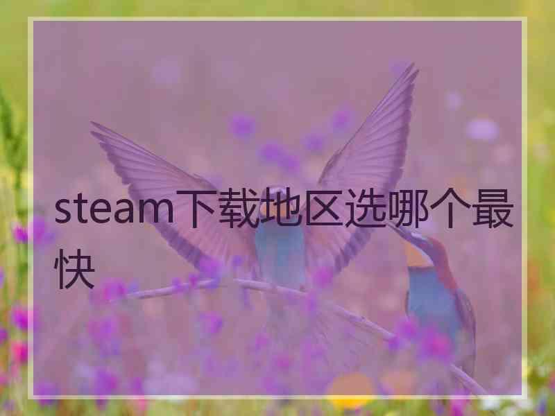 steam下载地区选哪个最快