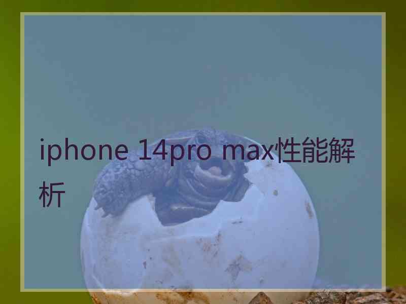 iphone 14pro max性能解析