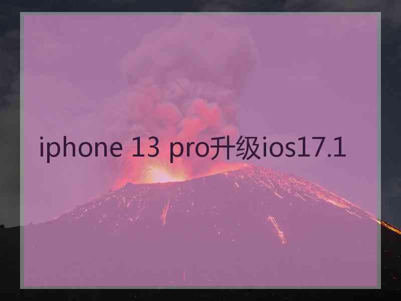 iphone 13 pro升级ios17.1