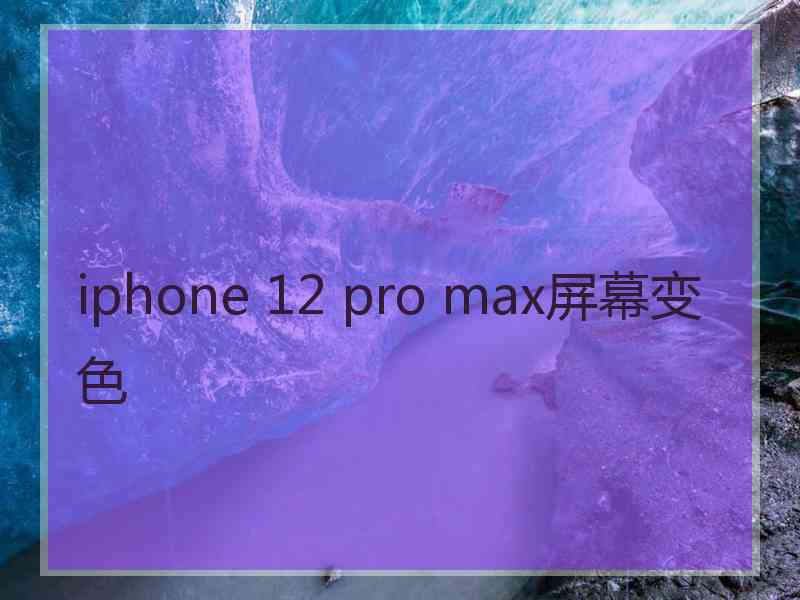 iphone 12 pro max屏幕变色