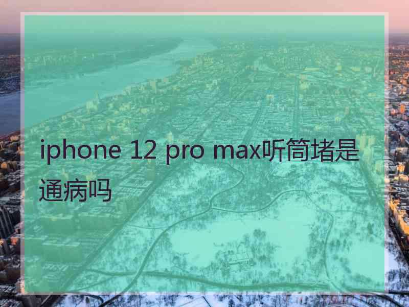 iphone 12 pro max听筒堵是通病吗