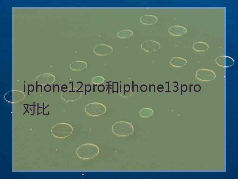 iphone12pro和iphone13pro 对比