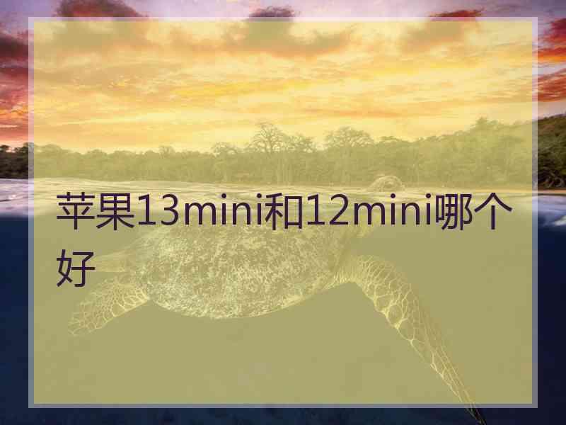 苹果13mini和12mini哪个好