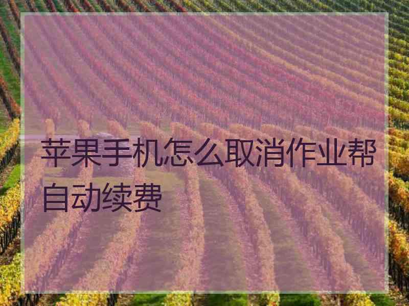 苹果手机怎么取消作业帮自动续费