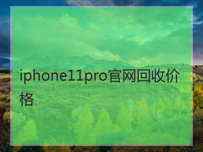 iphone11pro官网回收价格