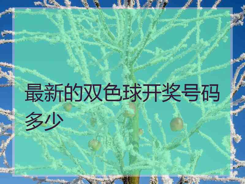 最新的双色球开奖号码多少