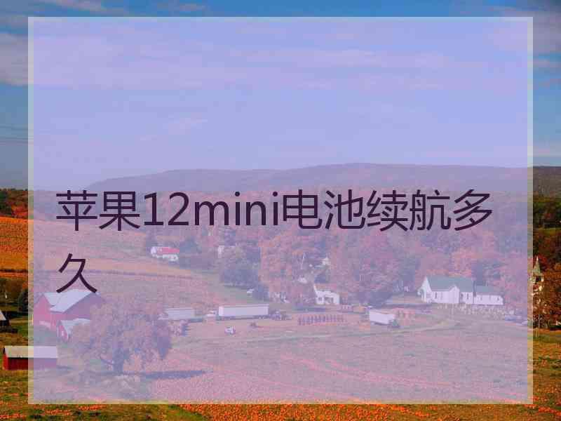 苹果12mini电池续航多久