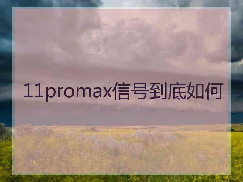 11promax信号到底如何