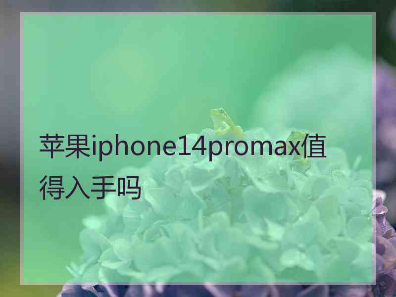 苹果iphone14promax值得入手吗