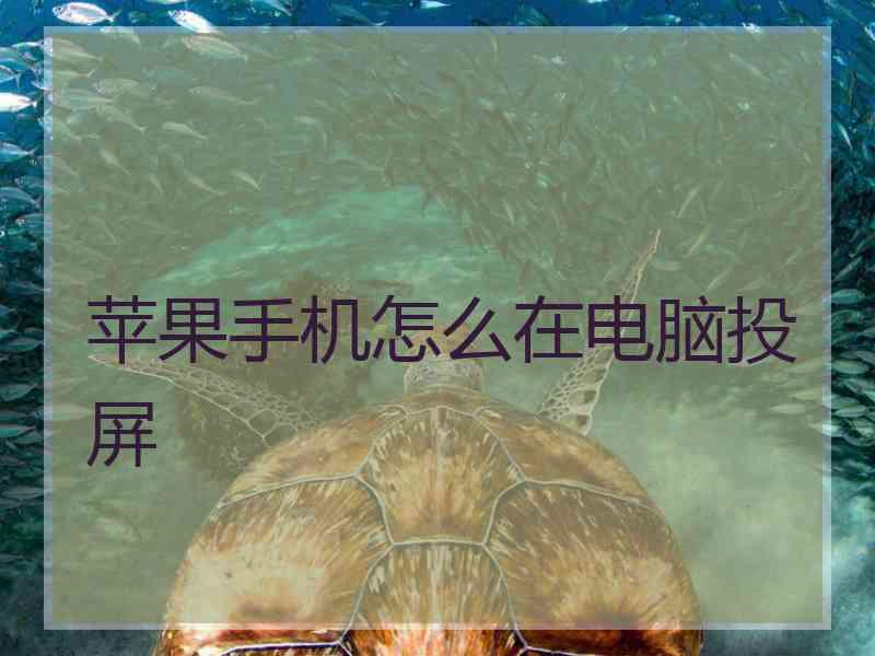 苹果手机怎么在电脑投屏