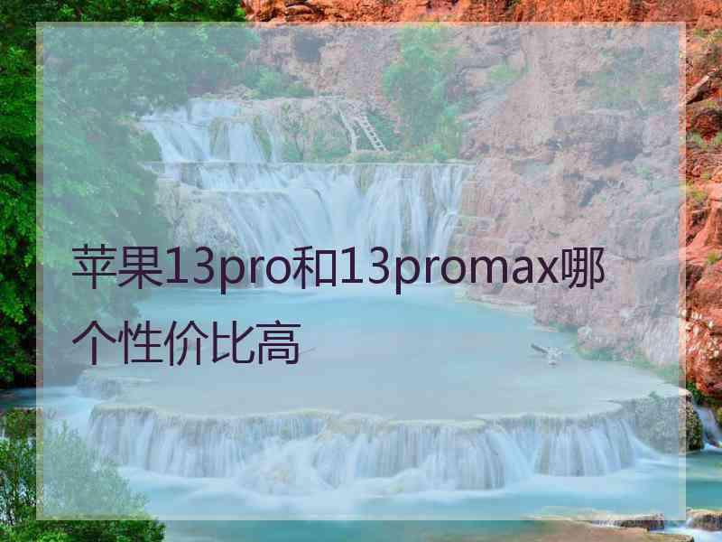 苹果13pro和13promax哪个性价比高