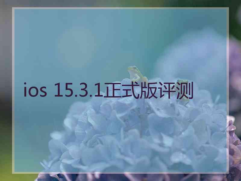 ios 15.3.1正式版评测