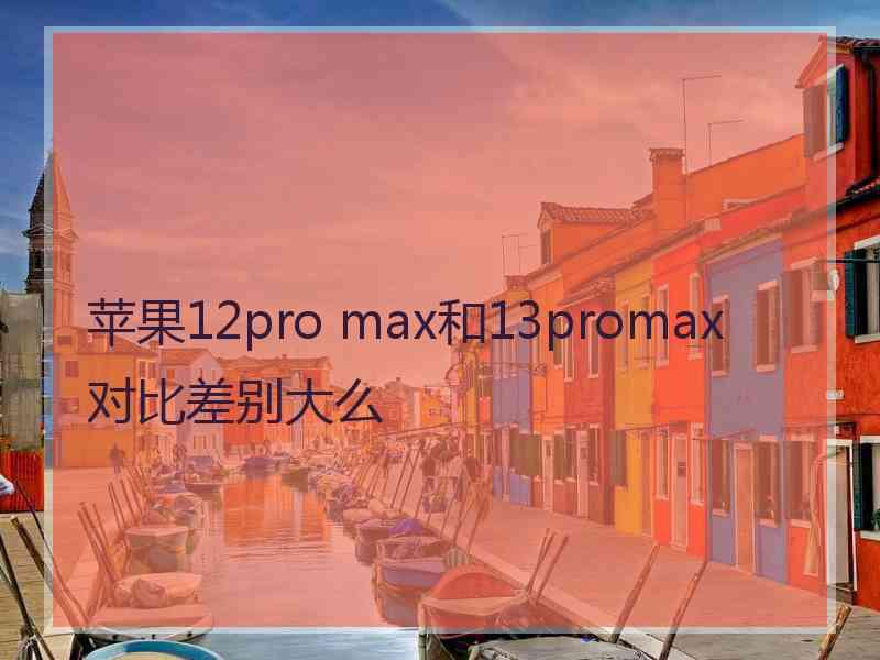 苹果12pro max和13promax对比差别大么