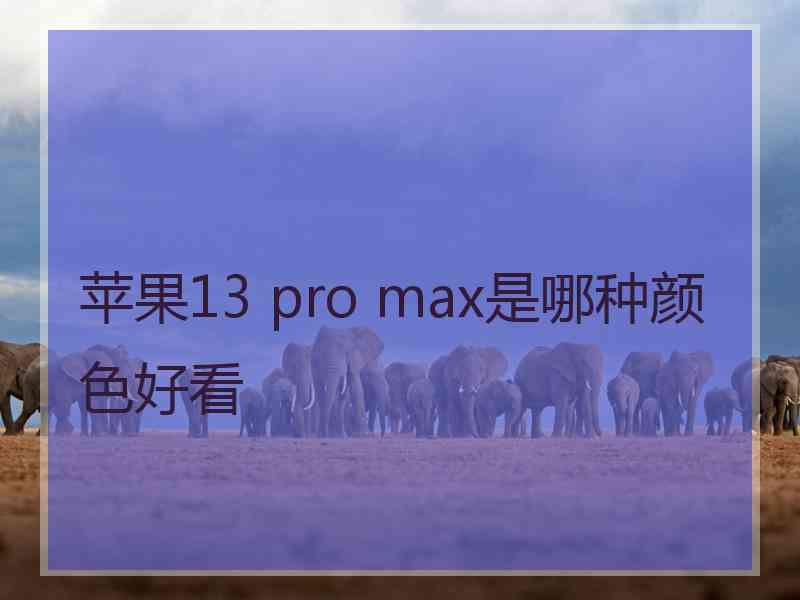 苹果13 pro max是哪种颜色好看