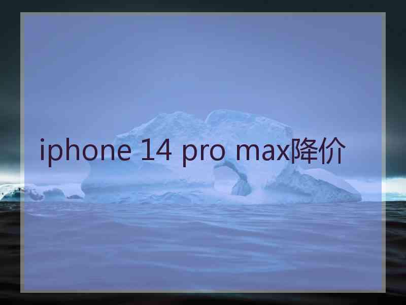 iphone 14 pro max降价