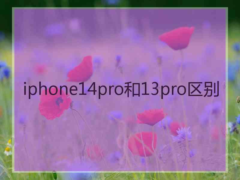 iphone14pro和13pro区别