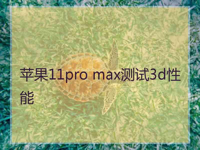 苹果11pro max测试3d性能