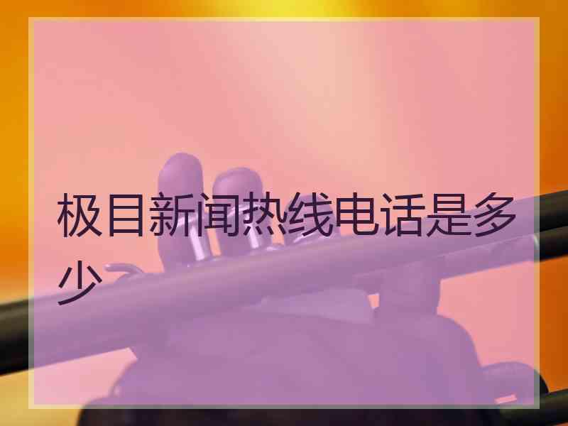 极目新闻热线电话是多少