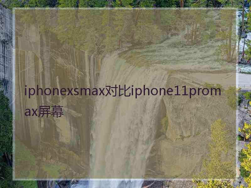 iphonexsmax对比iphone11promax屏幕