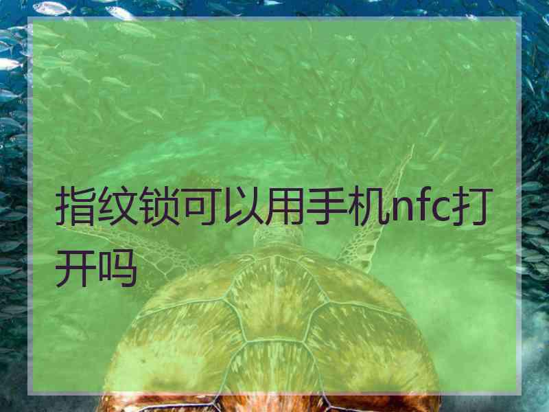 指纹锁可以用手机nfc打开吗