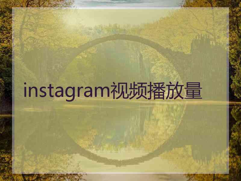 instagram视频播放量