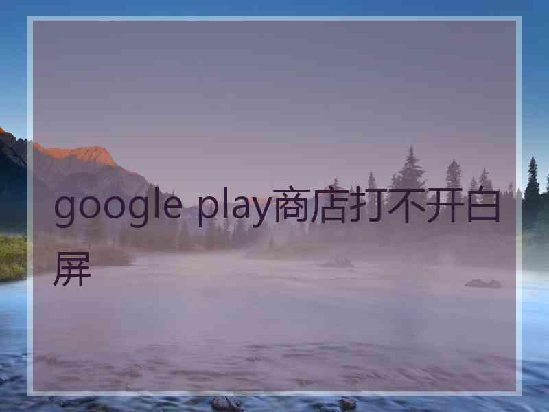 google play商店打不开白屏