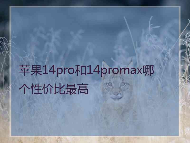 苹果14pro和14promax哪个性价比最高